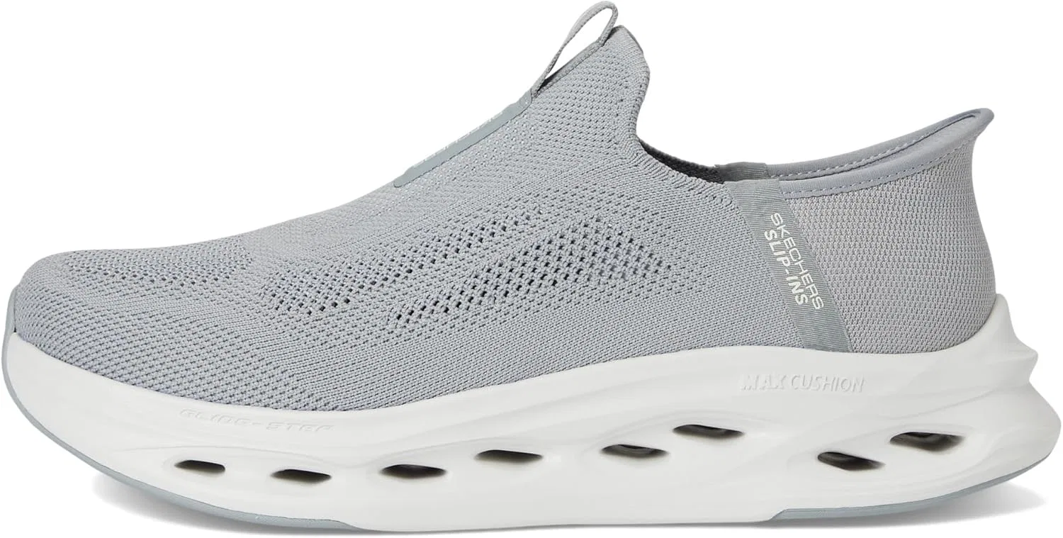 Мужские кроссовки Skechers Max Cushioning Glide Step Euclid Hands Free без шнурков, Gray — фото 4