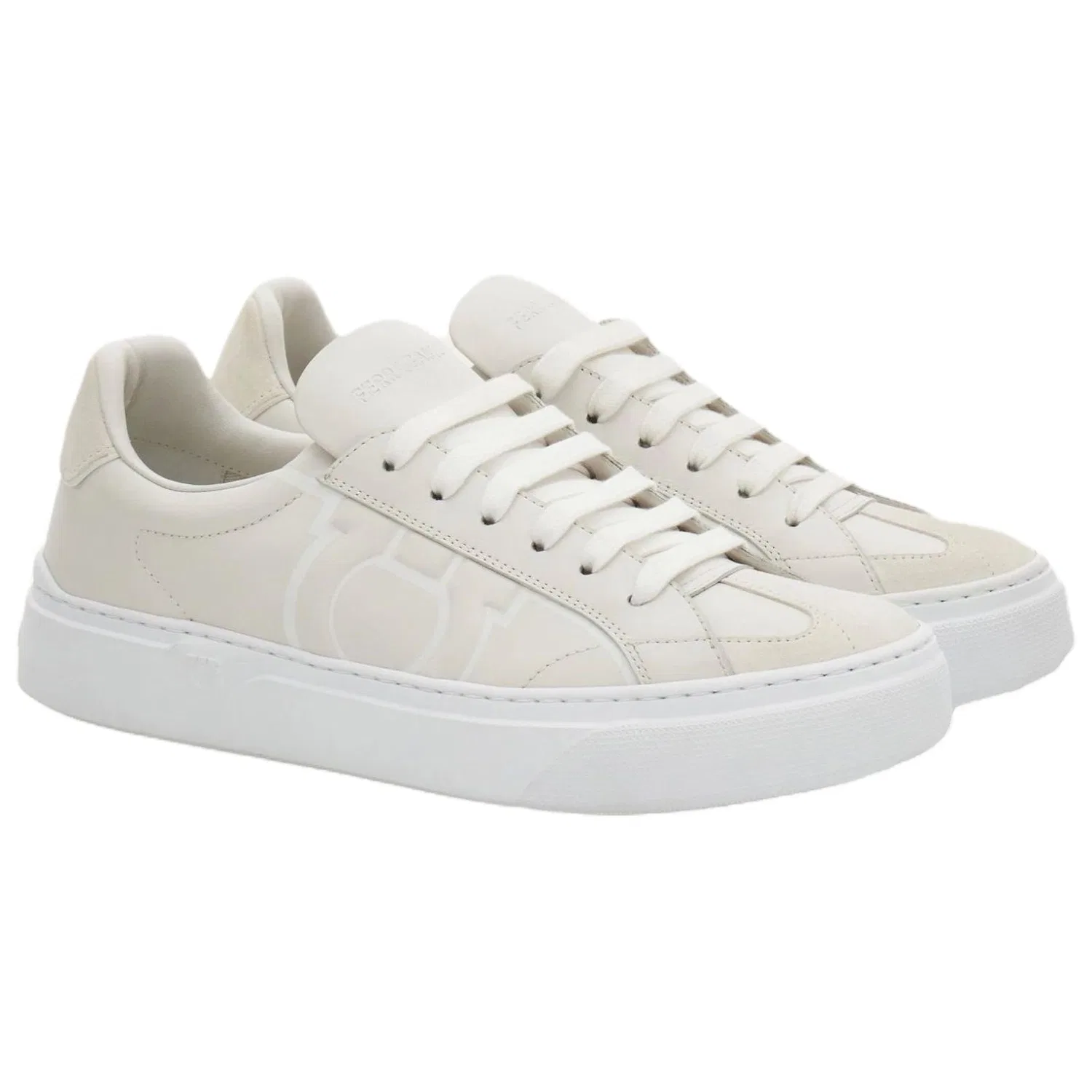 Кроссовки для скейтбординга Gancini Low top Ferragamo с коробкой белые — фото 4
