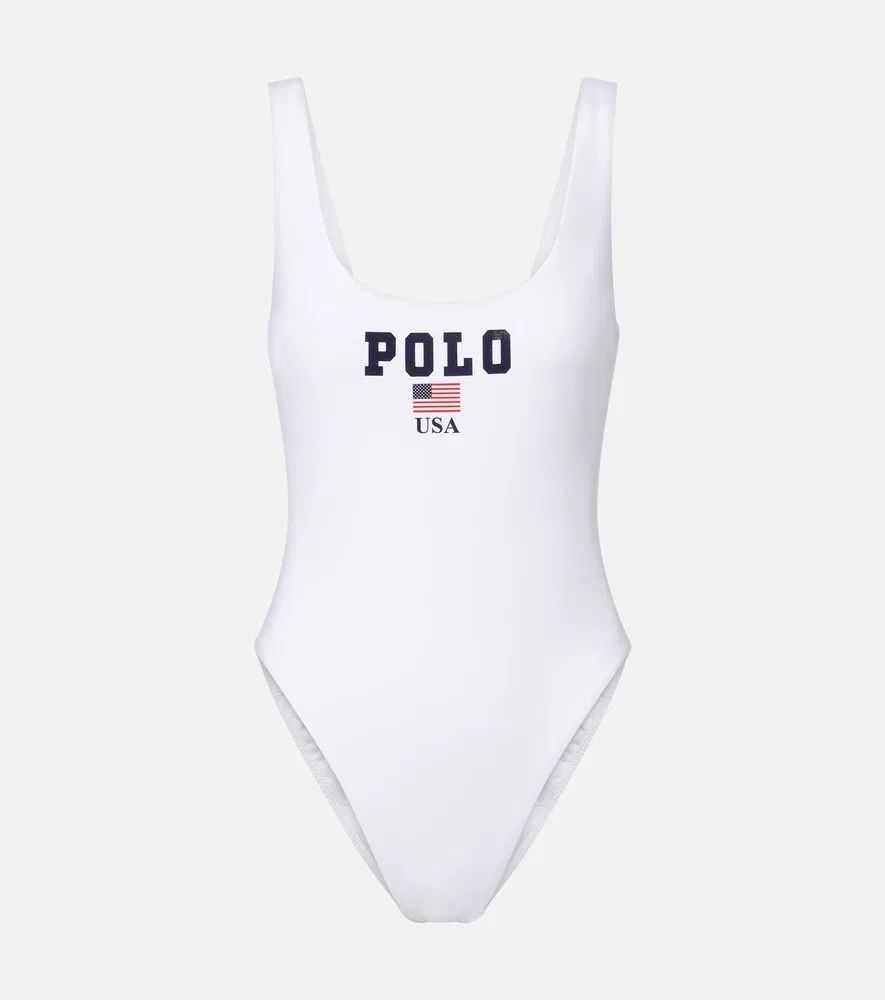 Купальник с логотипом Polo Ralph Lauren, белый