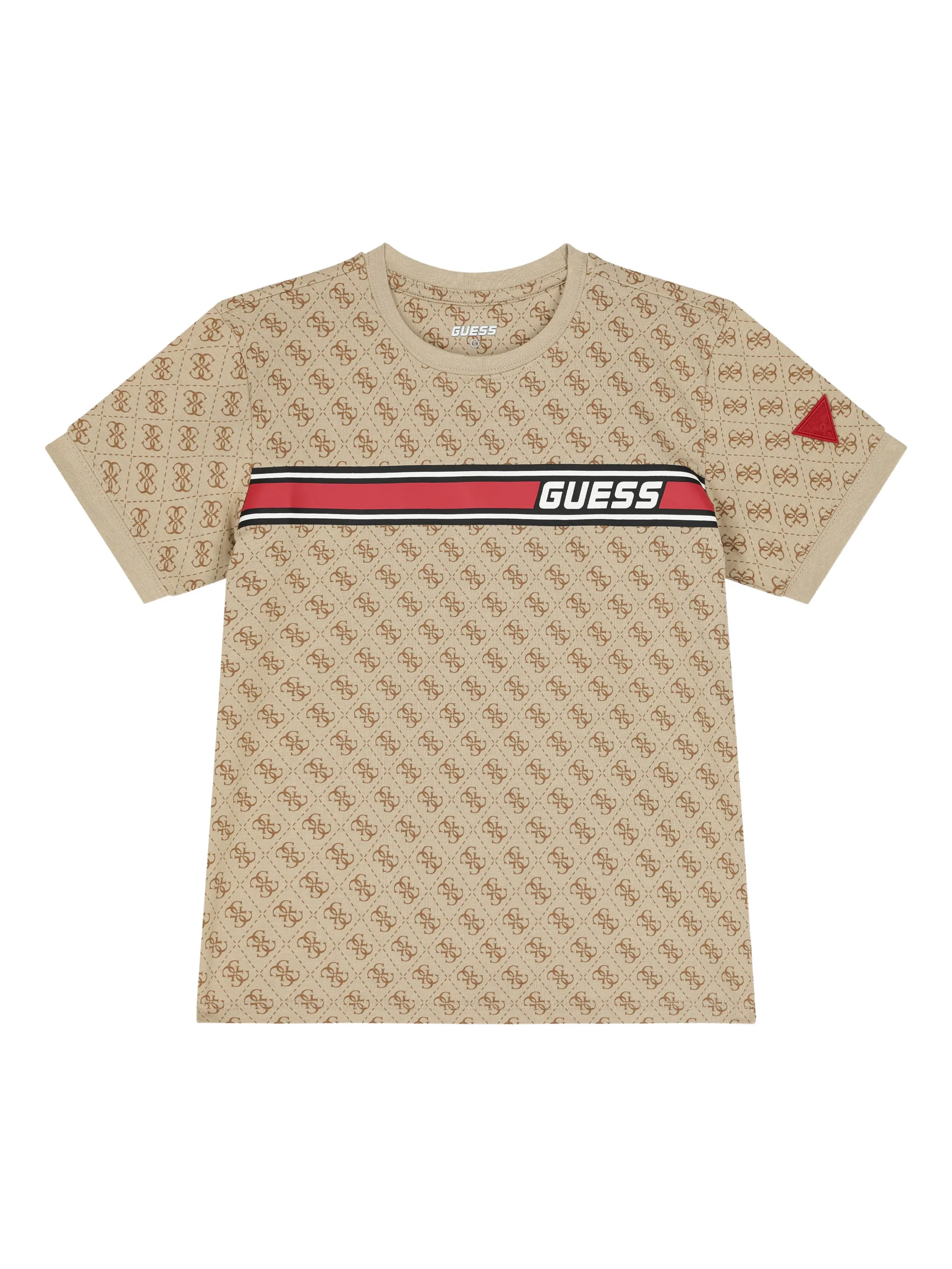 

Футболка с рисунком логотипа Guess Kids, бежевый