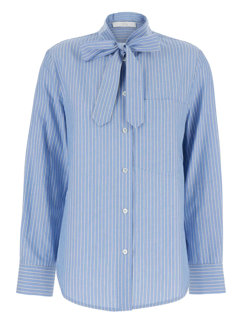 

Полосатая рубашка с завязкой на шее Tela, синий