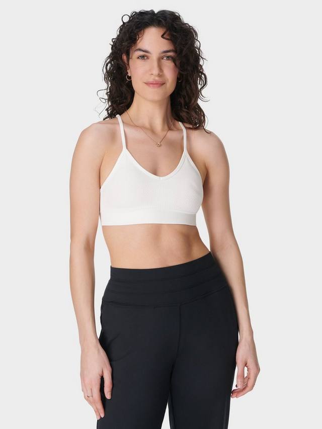 

Мягкий ребристый спортивный бра Sweaty Betty, Lily White