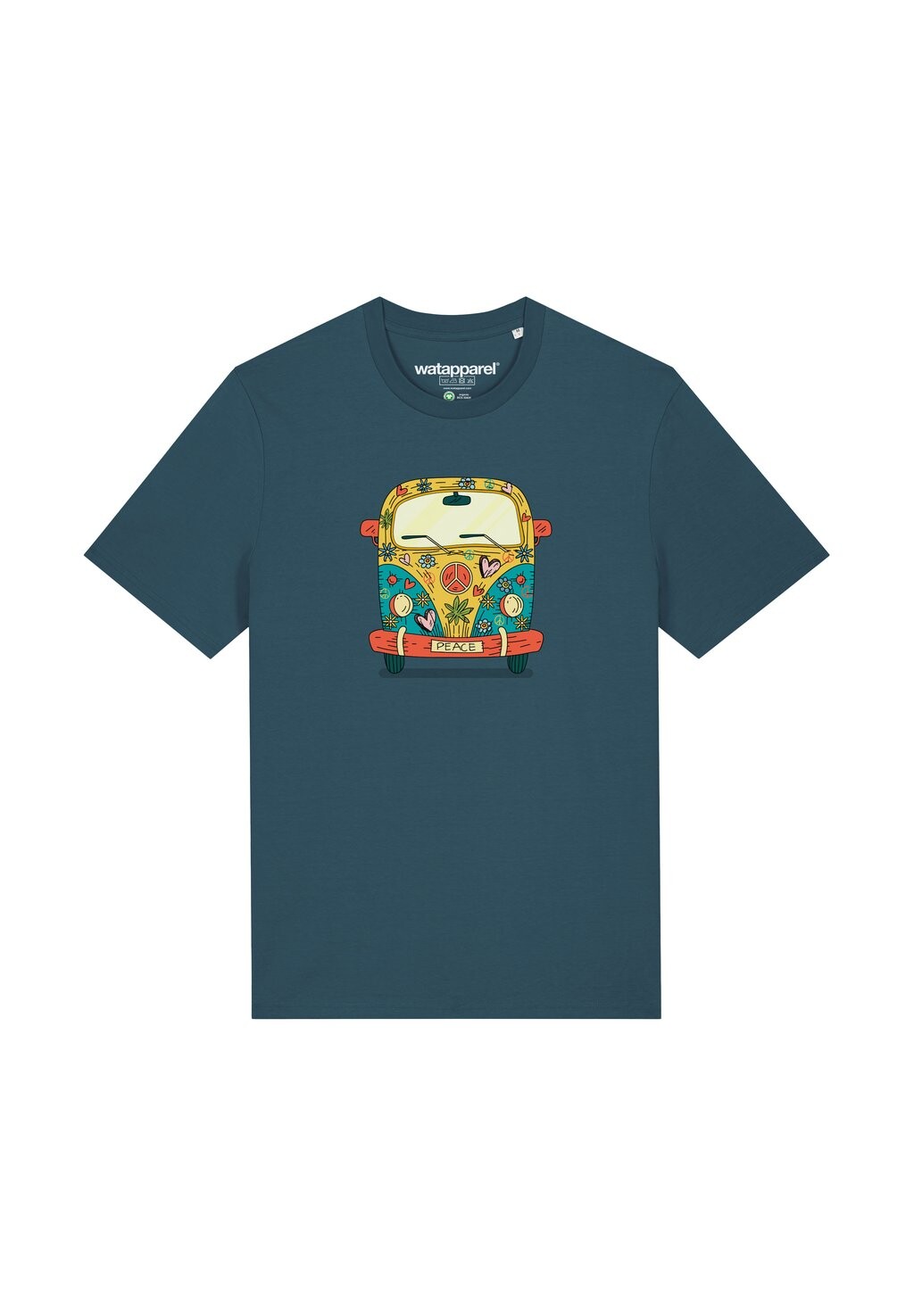

Футболка с принтом HIPPIES BUS watapparel, бирюзовый