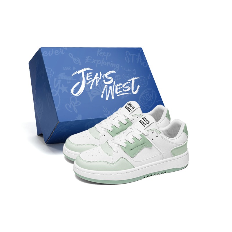 

JEANSWEST Низкие скейтерские кроссовки мужские бело-зеленые, цвет White Green