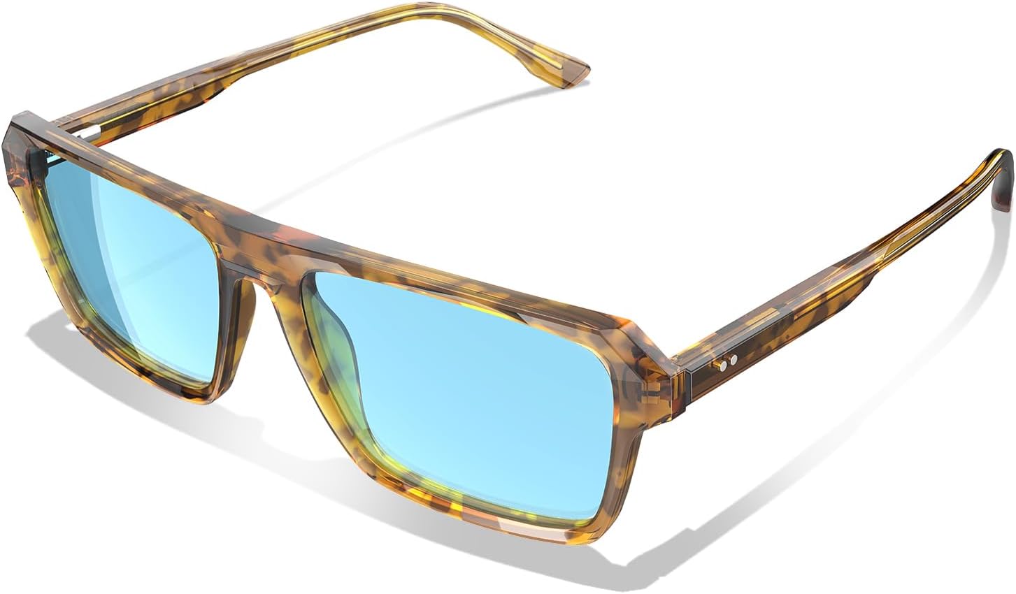 

Поляризованные солнцезащитные очки ANYLUV для мужчин, из углеродного волокна, легкие, с защитой от УФ-излучения UV400, подходят для вождения, рыбалки, гольфа, B06 Tortoise/Translucent Blue