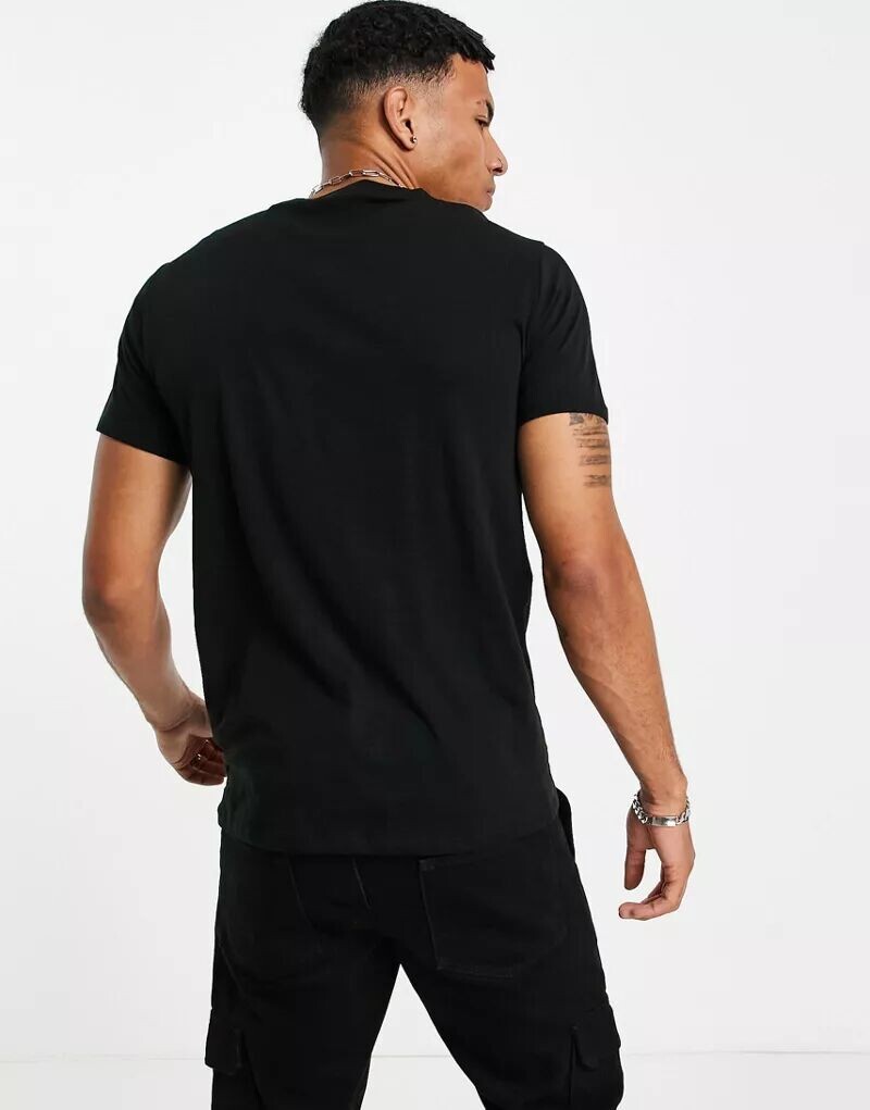 Черная хлопковая футболка с логотипом Lacoste Pima — фото 2