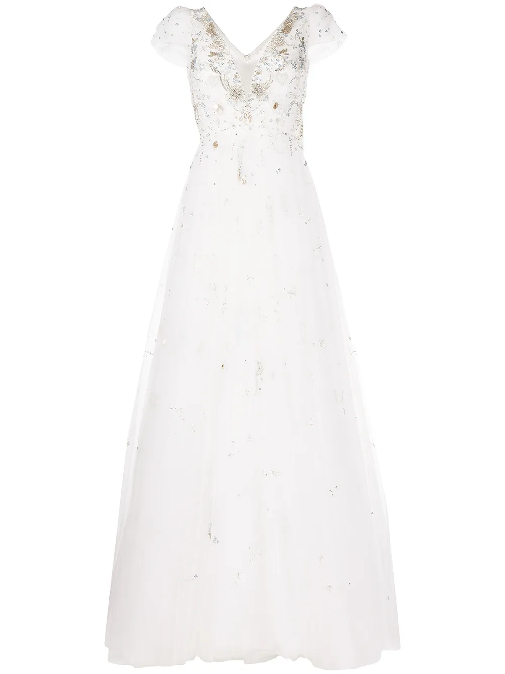 

Вечернее платье из тюля с пайетками Jenny Packham, нейтральный