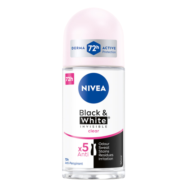 Двойная упаковка: шариковый антиперспирант для женщин, 2x50 мл Nivea Black&White clear — фото 2