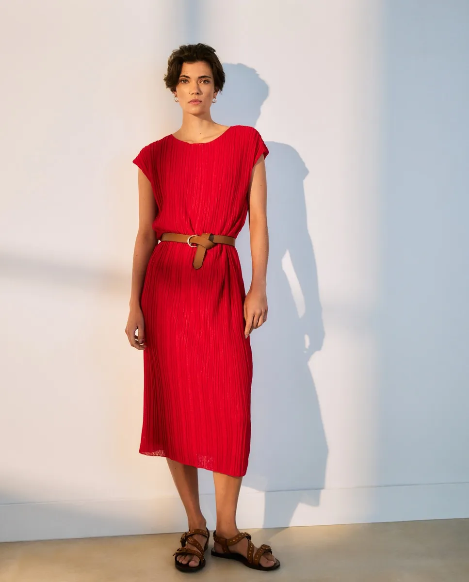 

Женское платье с короткими рукавами Woman El Corte Inglés, красный