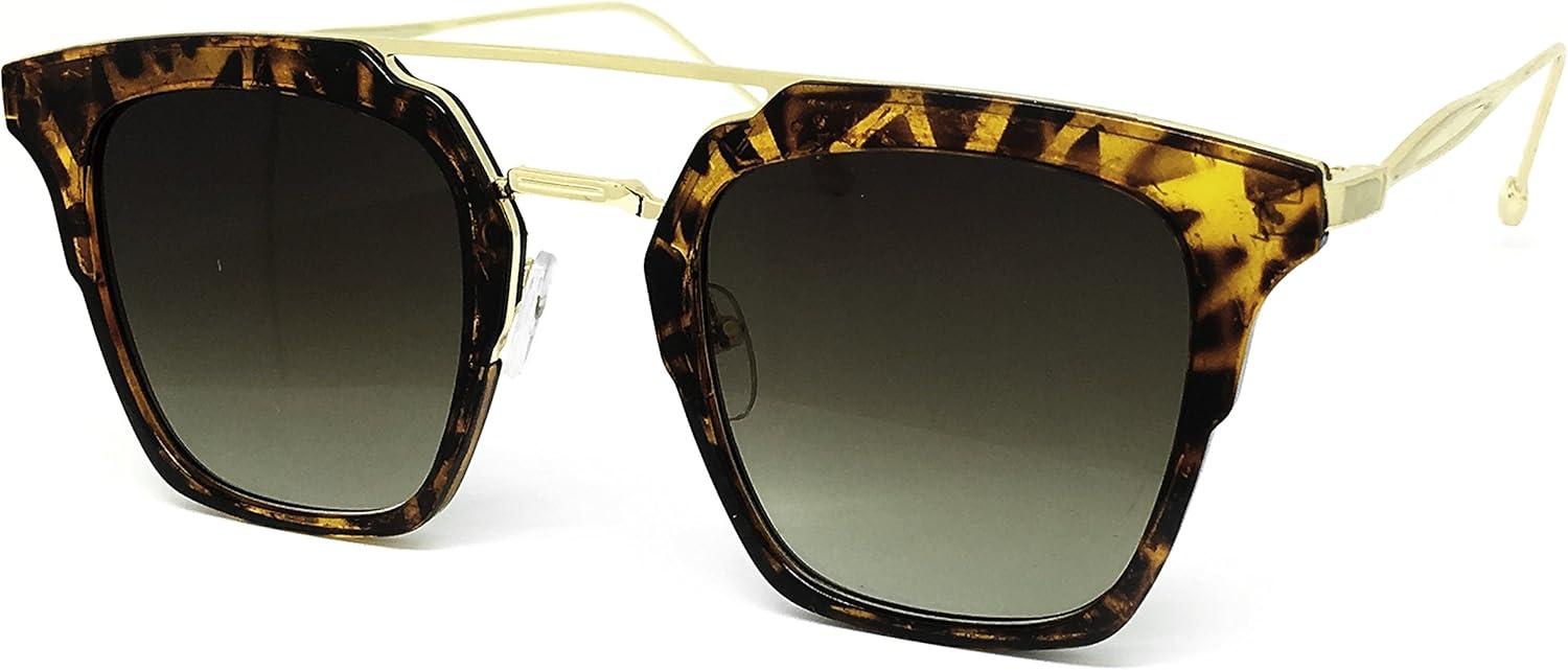 

7122 Премиум-очки в стиле ретро для женщин и мужчин, с тонированными линзами, модные, стильные, с плоской верхней частью, авиаторские (Премиум-класса, коричневые) O2 eyewear, Brown