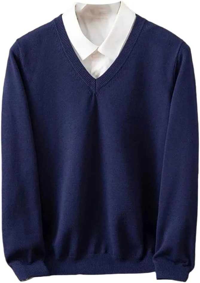 

Мужской вязаный свитер V-образным вырезом REHJJDFD