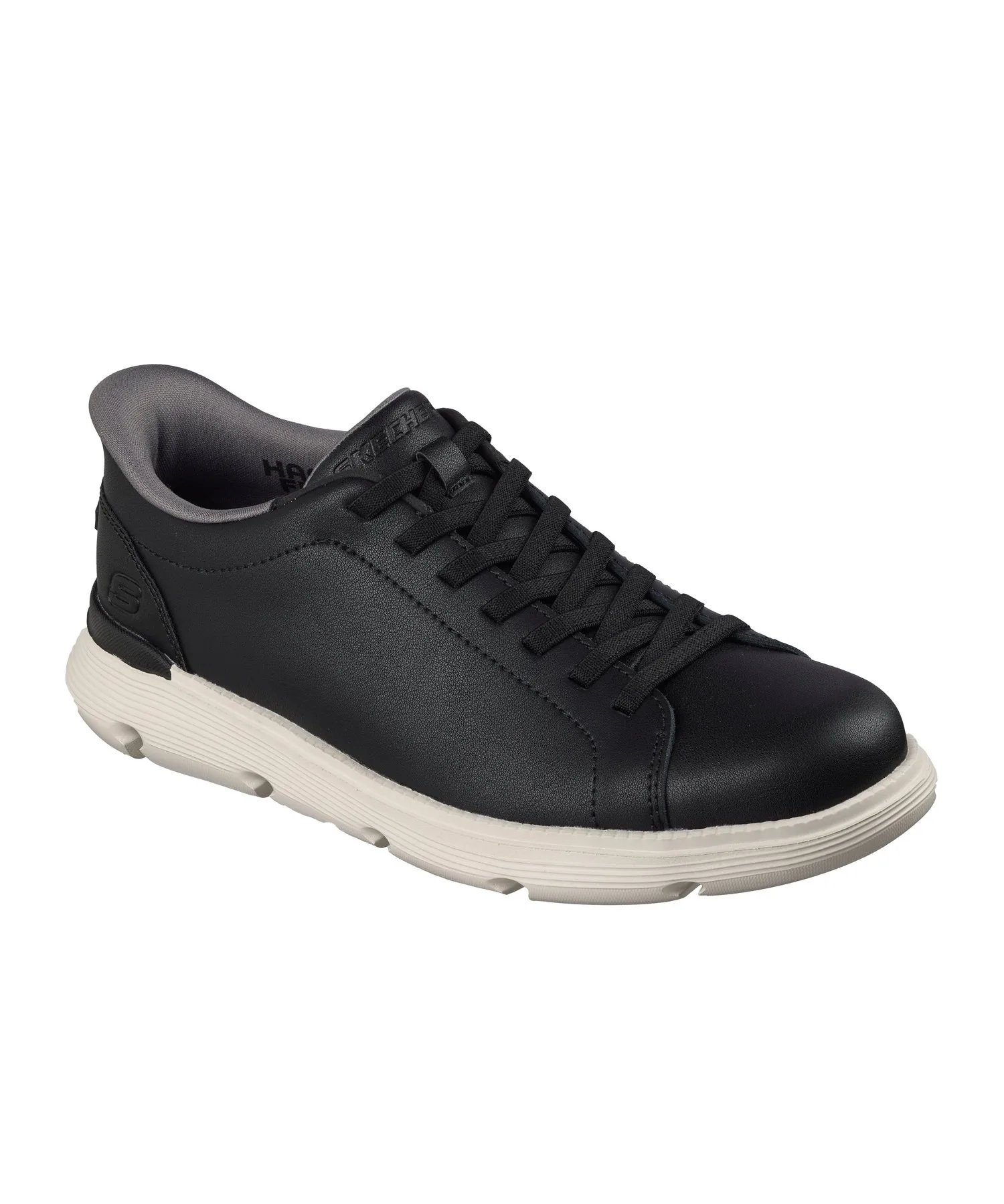 Мужские кожаные кроссовки SKECHERS Hands Free Slip-ins чёрные