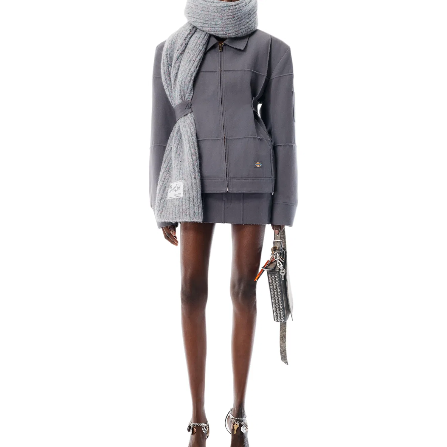 Бомбер на молнии Alexander Wang, Gray — фото 3