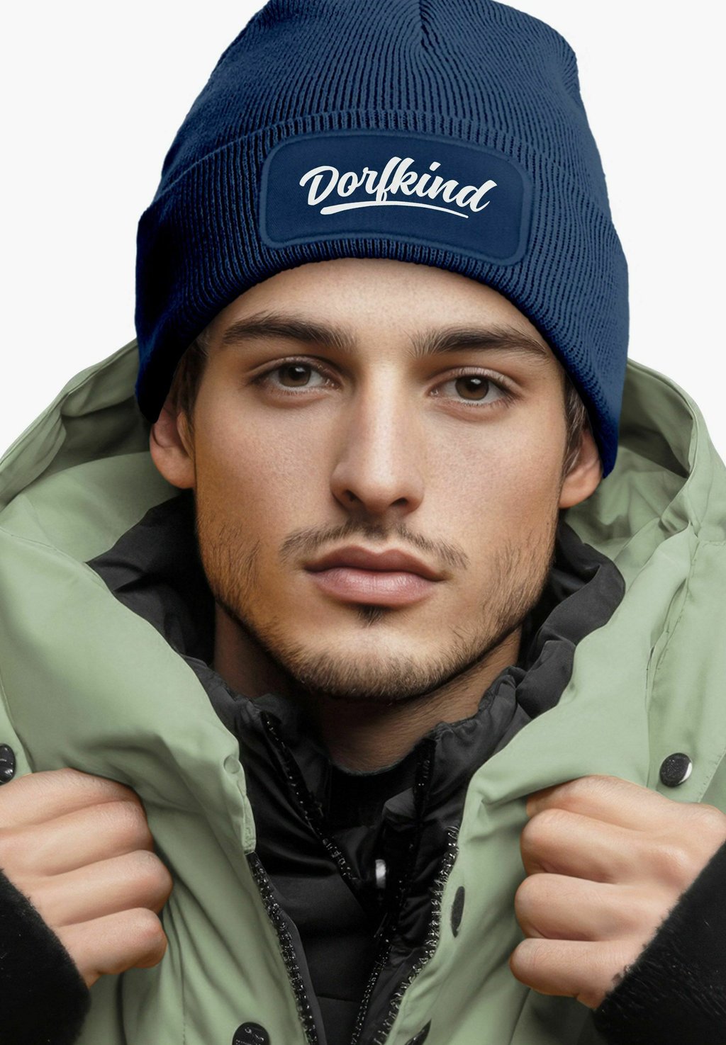 

Шапка MIT PATCH DORF MIT SPRUCH LUSTIG MoonWorks, темно-синий