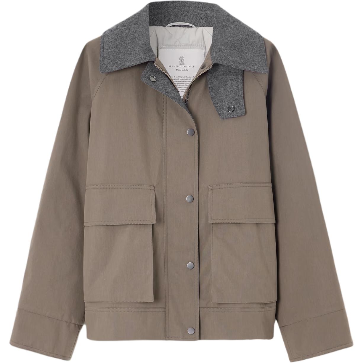 

Brunello Cucinelli Высокий воротник куртка, Brown