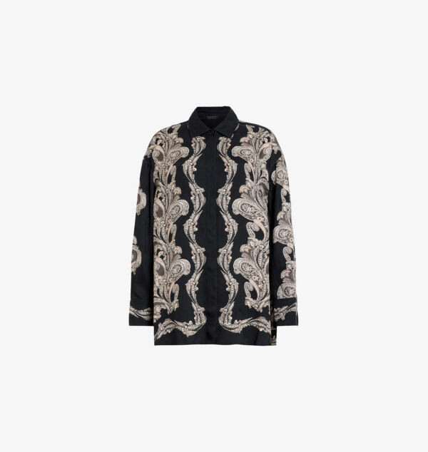

Рубашка Bernie с цветочным узором Allsaints, цвет lita black