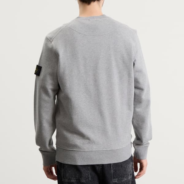 Толстовка с круглым вырезом, окрашенная в готовом виде Stone Island, melange серый — фото 3