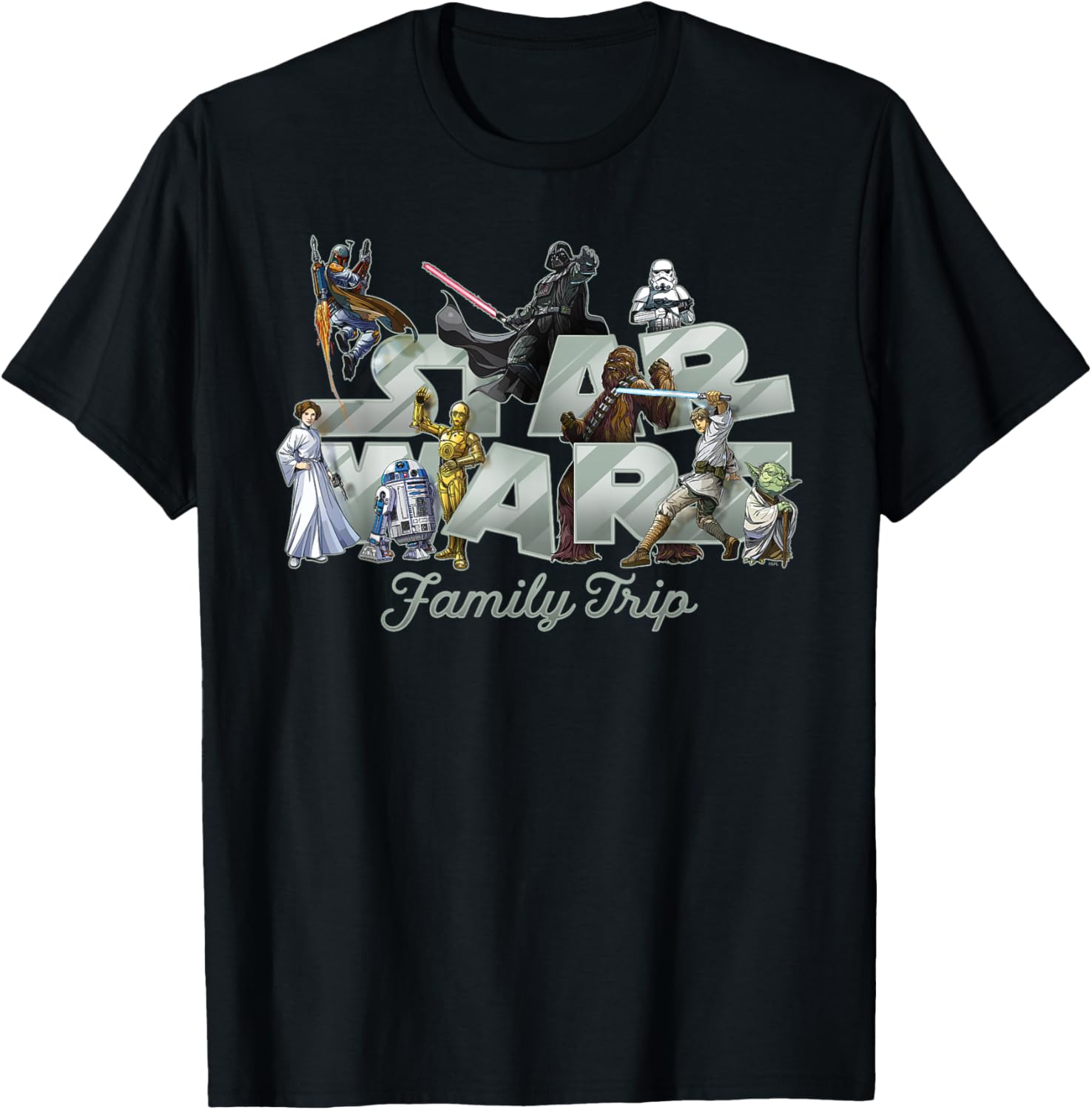 

Футболка с изображением персонажа оригинальной трилогии «Звездные войны: Семейное путешествие», черная Star Wars