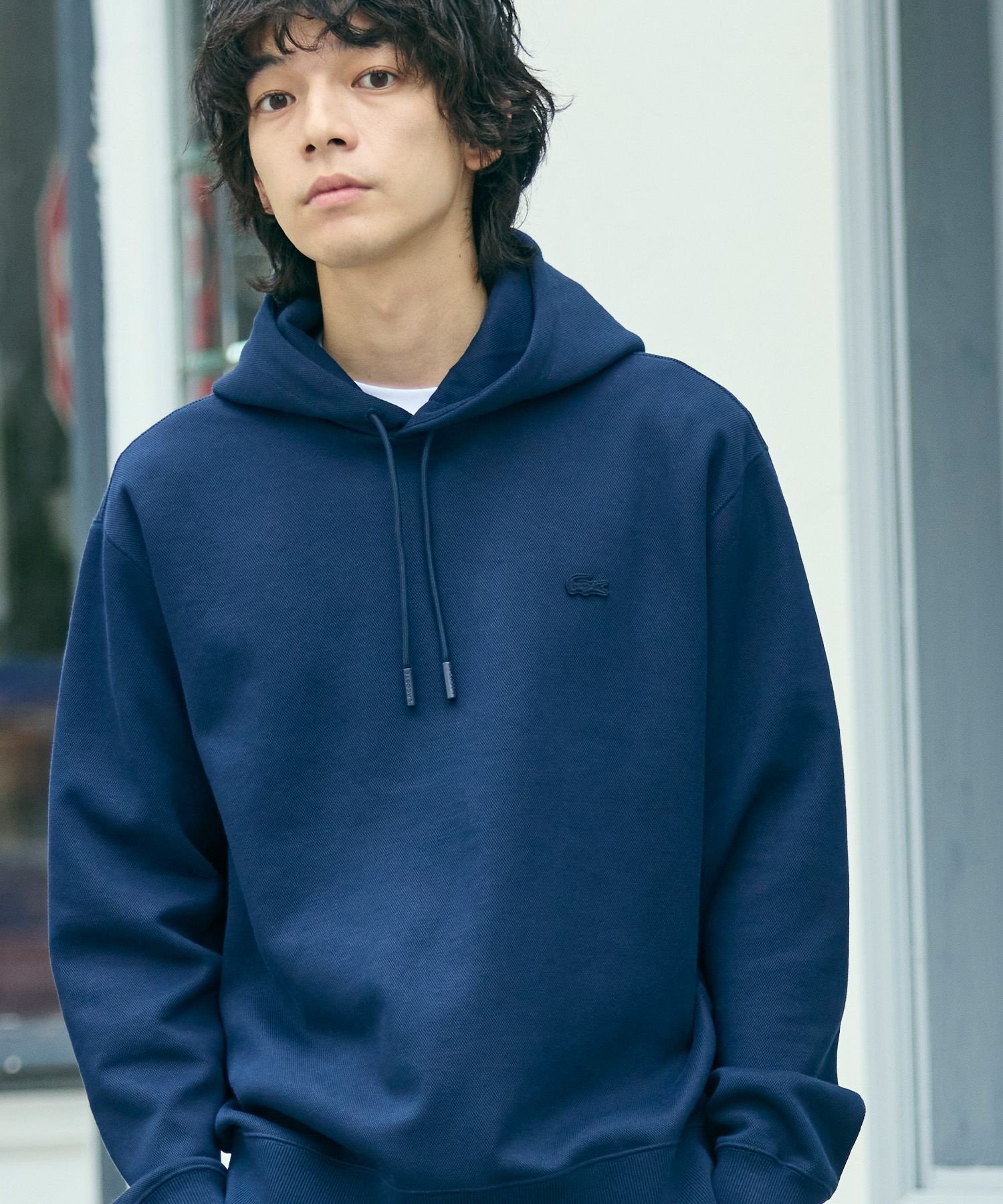 Худи LACOSTE из вязки пике, Dark Navy