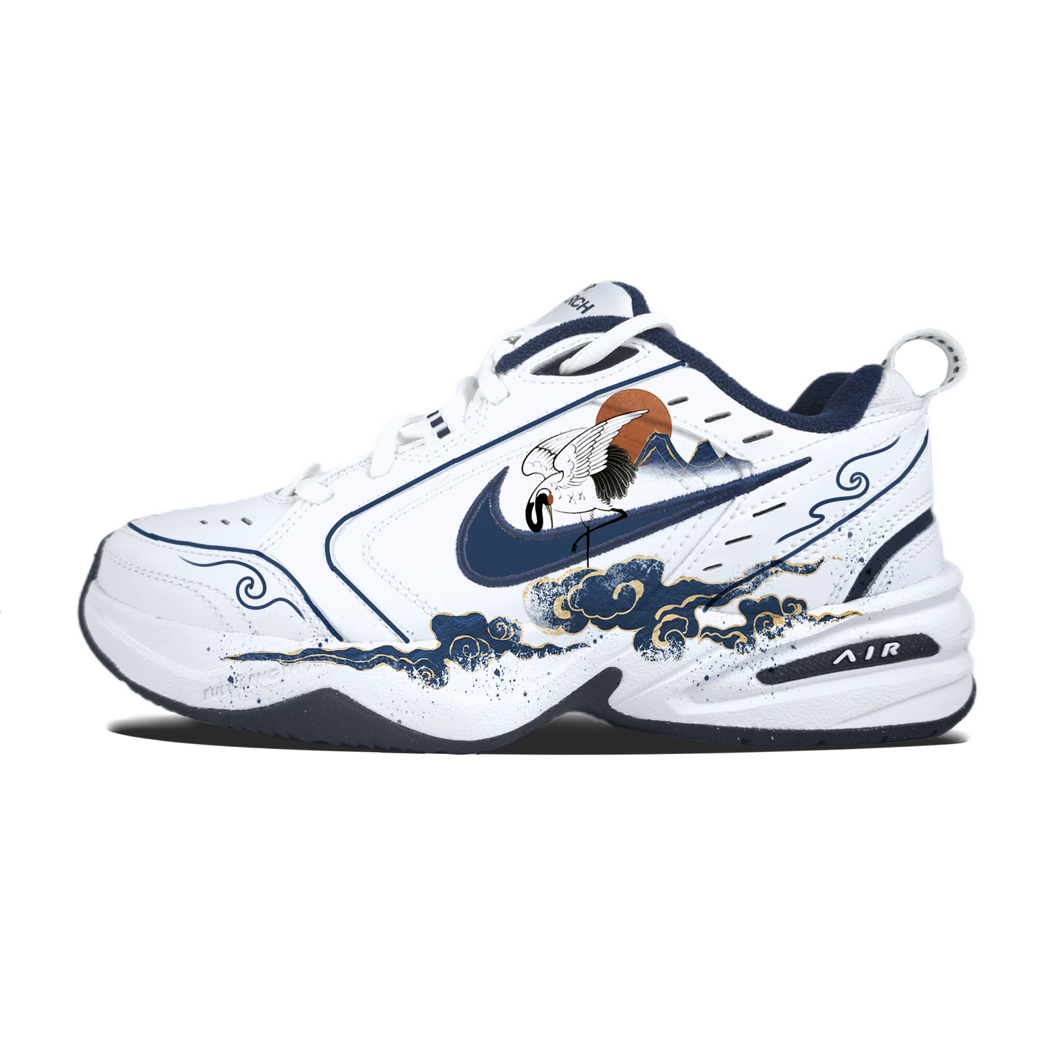 

Кроссовки Air Monarch 4 Cloud Crane Nine Heavens устойчивые к истиранию массивные unisex Nike, белый