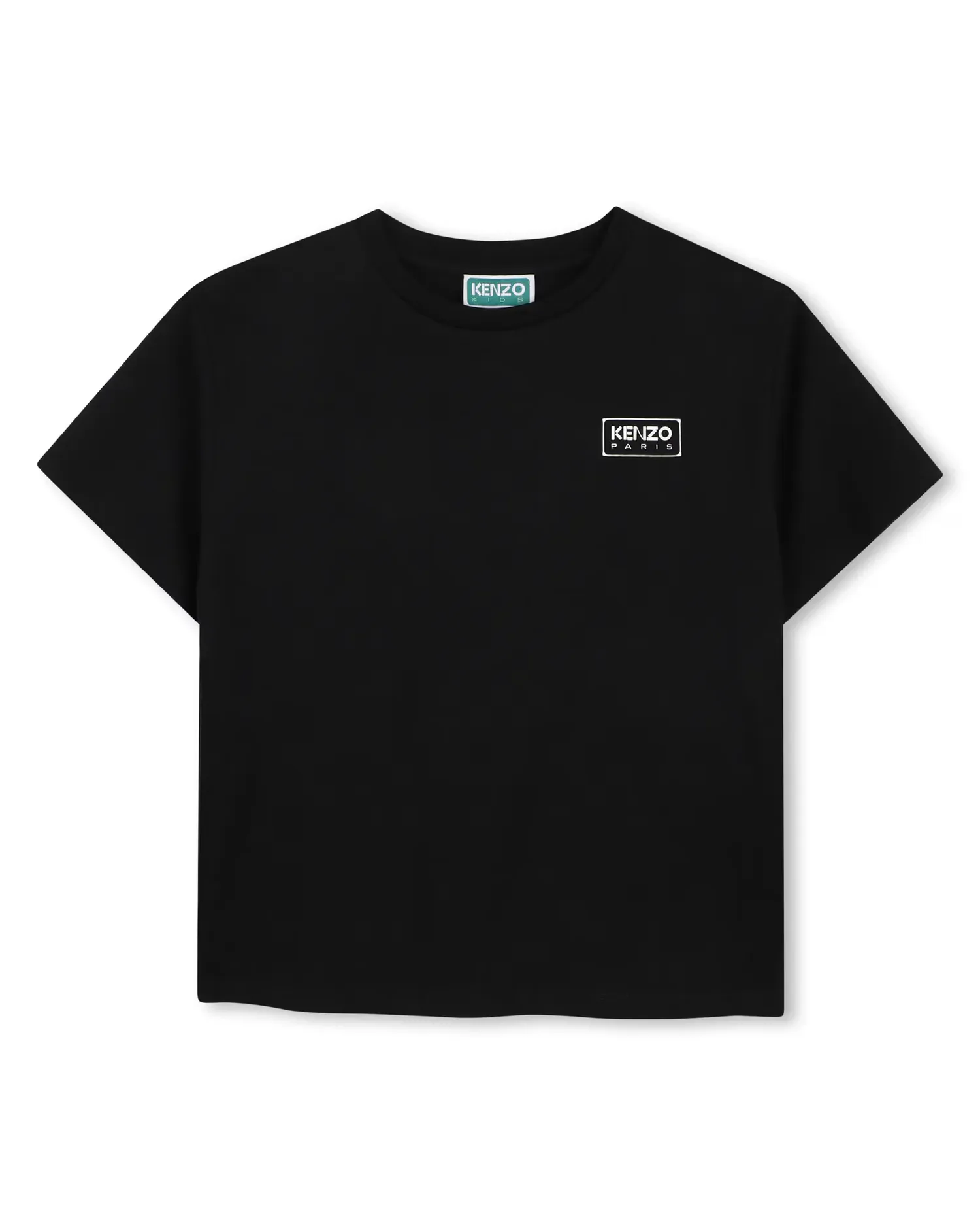 Детская унисекс-футболка с французским рукавом, однотонная, из хлопка Kenzo Kids, черный