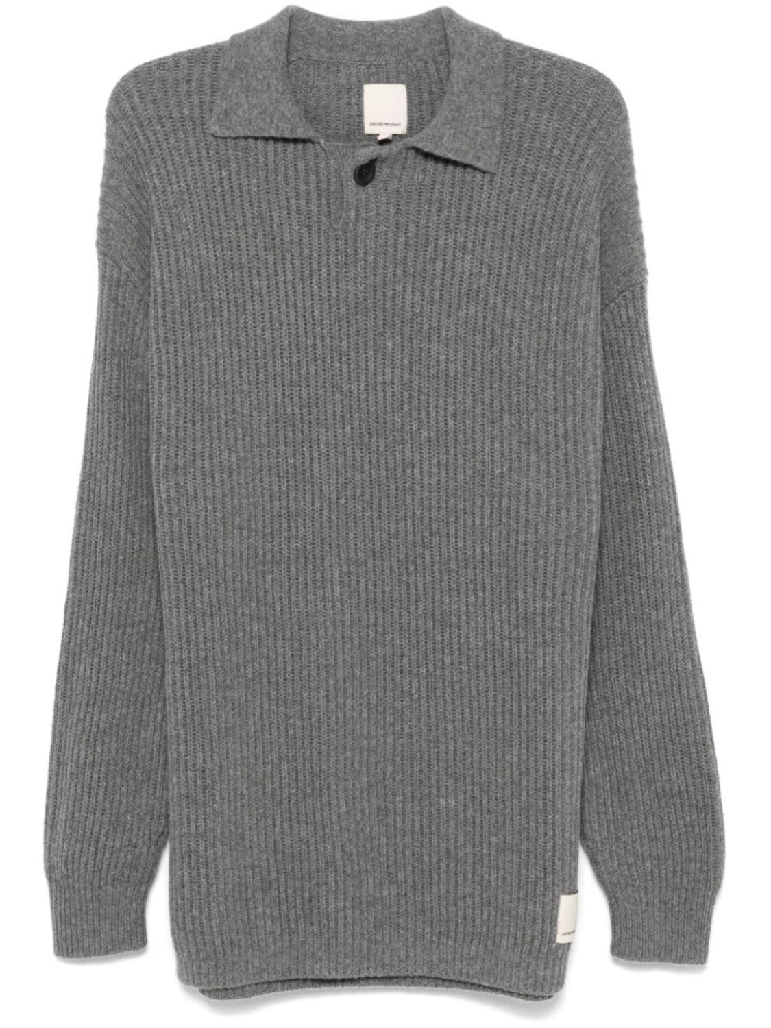 

Рубашка-поло Emporio Armani из рубчатой ткани, серый