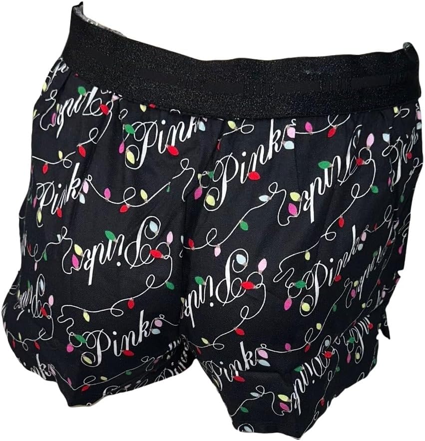 Пижамный комплект Victoria's Secret из розовой фланели, свободный, многоцветный/черный, с рождественским принтом, новый, Multicolor/Black Christmas Print — фото 4