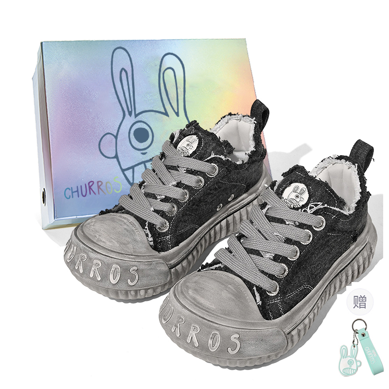 Низкие кеды Canvas Unisex CHURROS, vintage черный (with free height-increasing insole) — фото 3