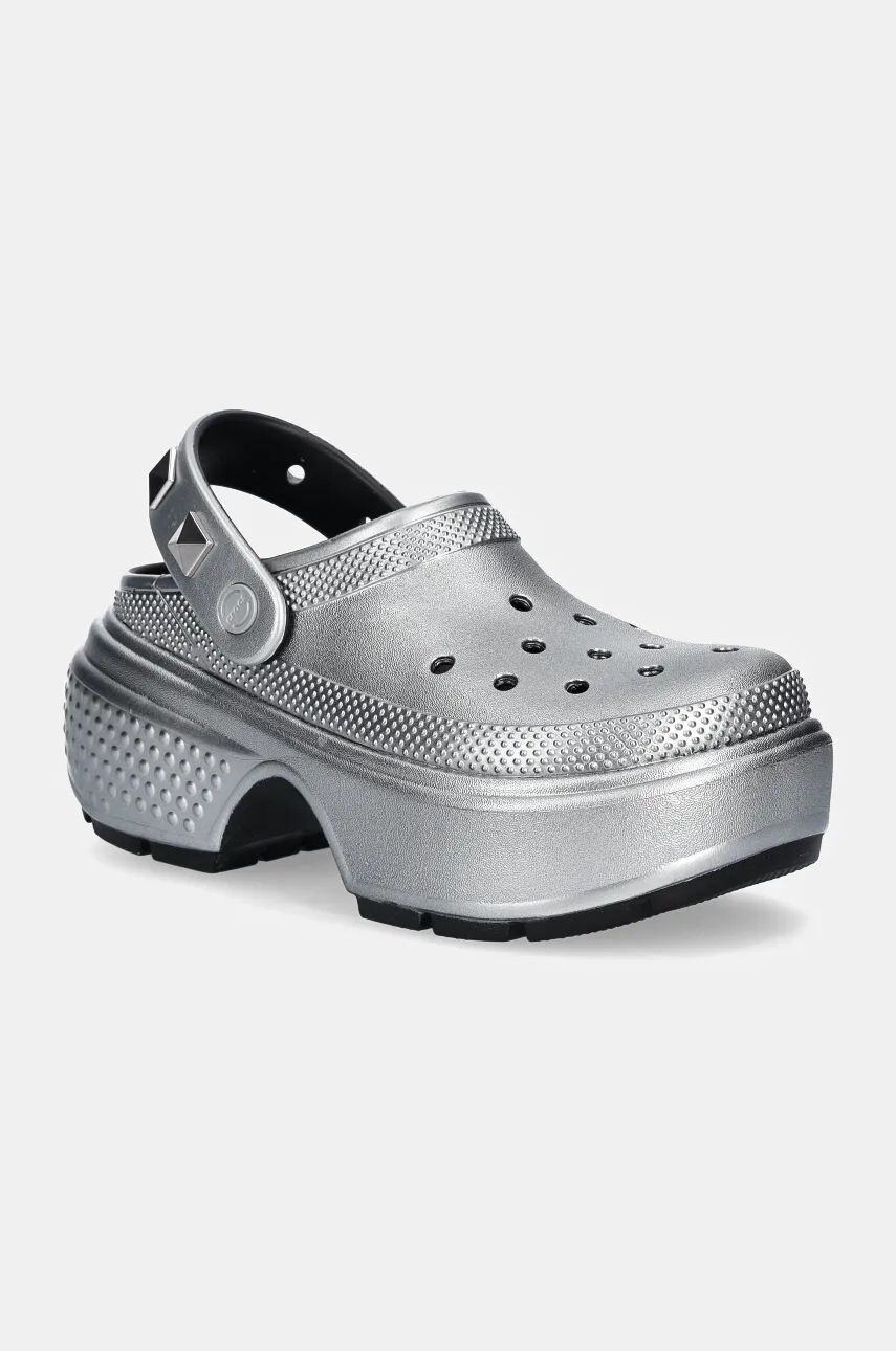 

Шлепанцы Crocs Stomp Metallic Clog, серебряный
