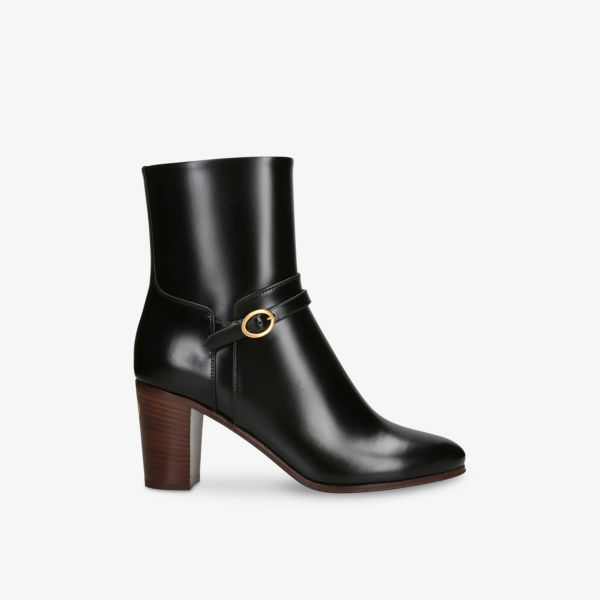 Ботинки на каблуке Valentino Garavani Pattie 75 из кожи, черный