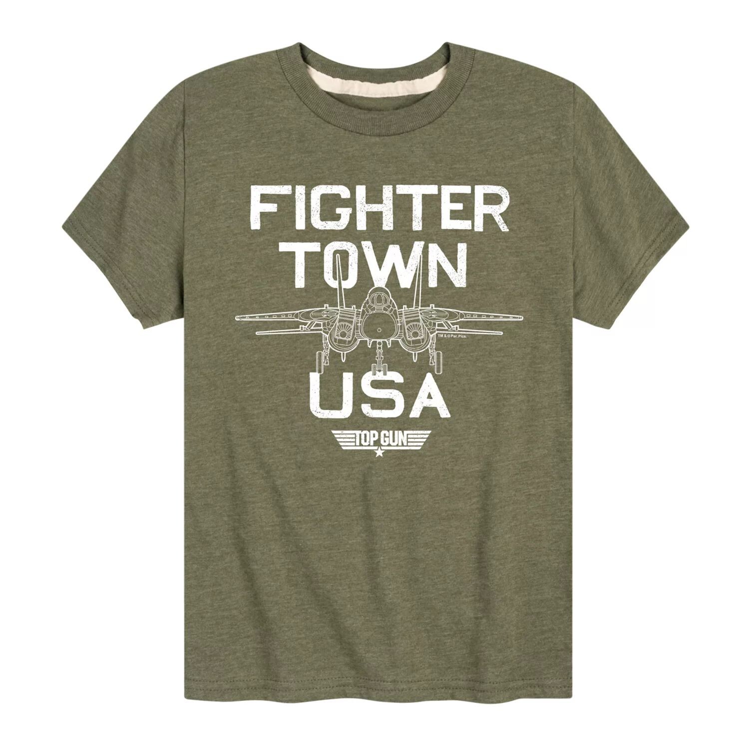 

Футболка с рисунком Top Gun Fighter Town для мальчиков 8–20 лет, США Licensed Character, зеленый
