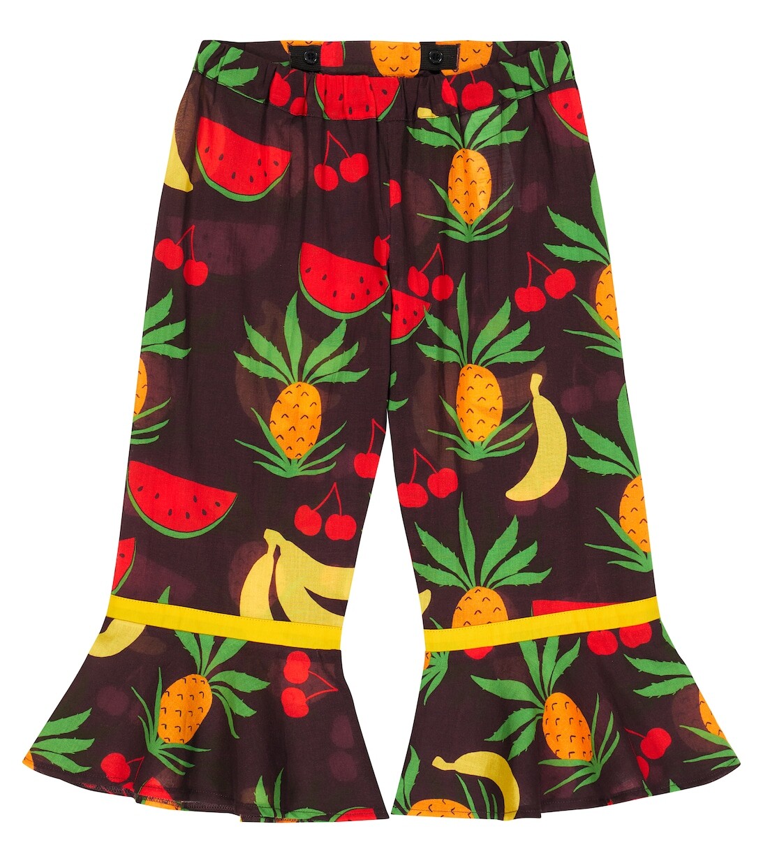 

Расклешенные брюки Fruits из хлопка Mini Rodini, коричневый