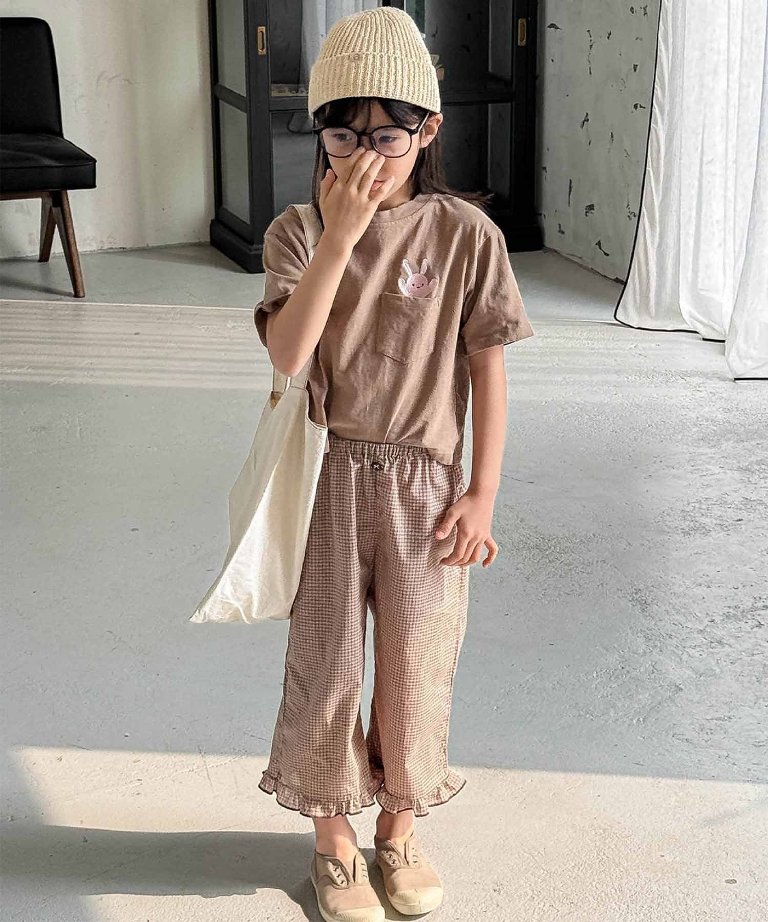 Шорты в клетку с оборками Aimoha Kids, beige — фото 3