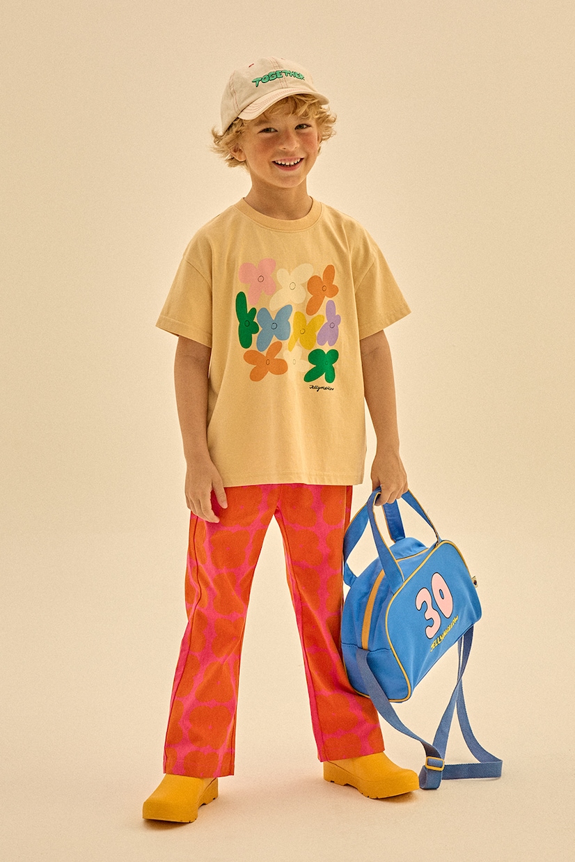 

Футболка из хлопкового джерси с цветочным принтом Jellymallow, бежевый