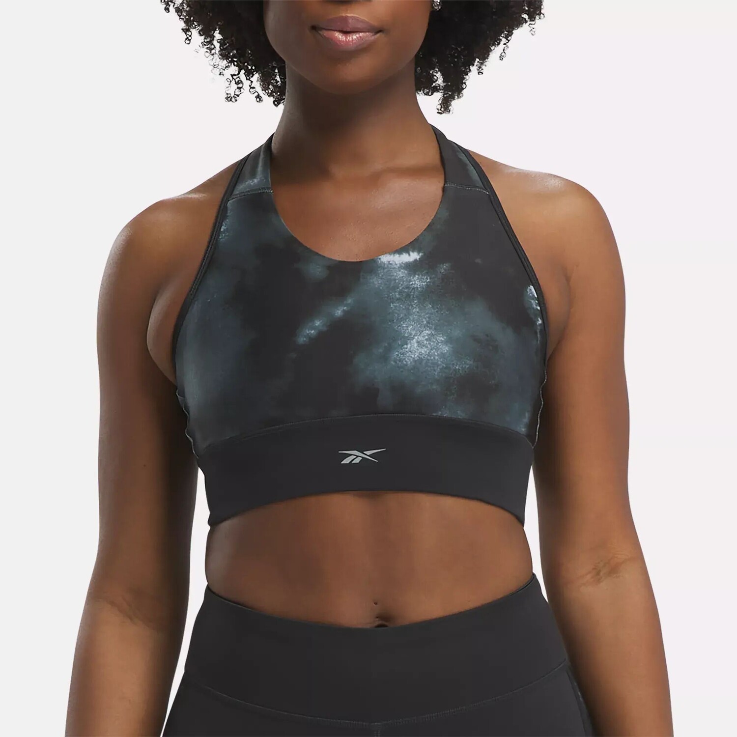 

Бюстгальтер с принтом для бега Reebok, черный
