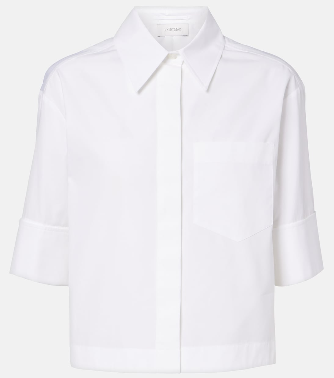 

Хлопковая рубашка Eliot Sportmax, BIanco Ottico