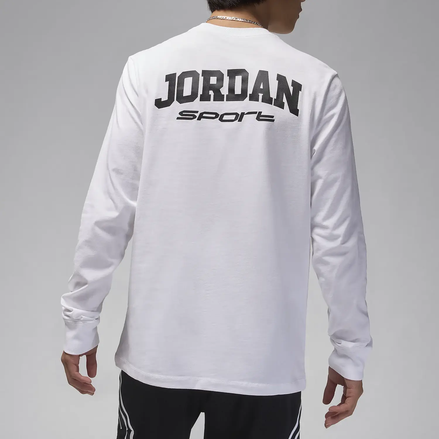 Jordan Мужские белые футболки с круглым вырезом средней высоты — фото 4