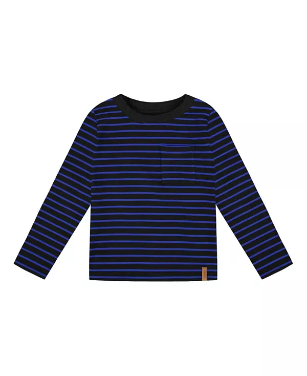 

Детская футболка с длинными рукавами из мягкого трикотажа в полоску. Deux Par Deux, черный