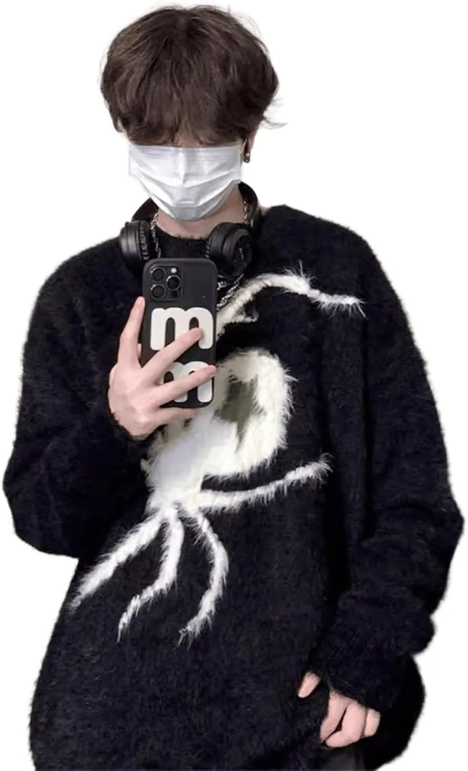 

Свитер Men Spider Jacquard Loose Knit LREUIP