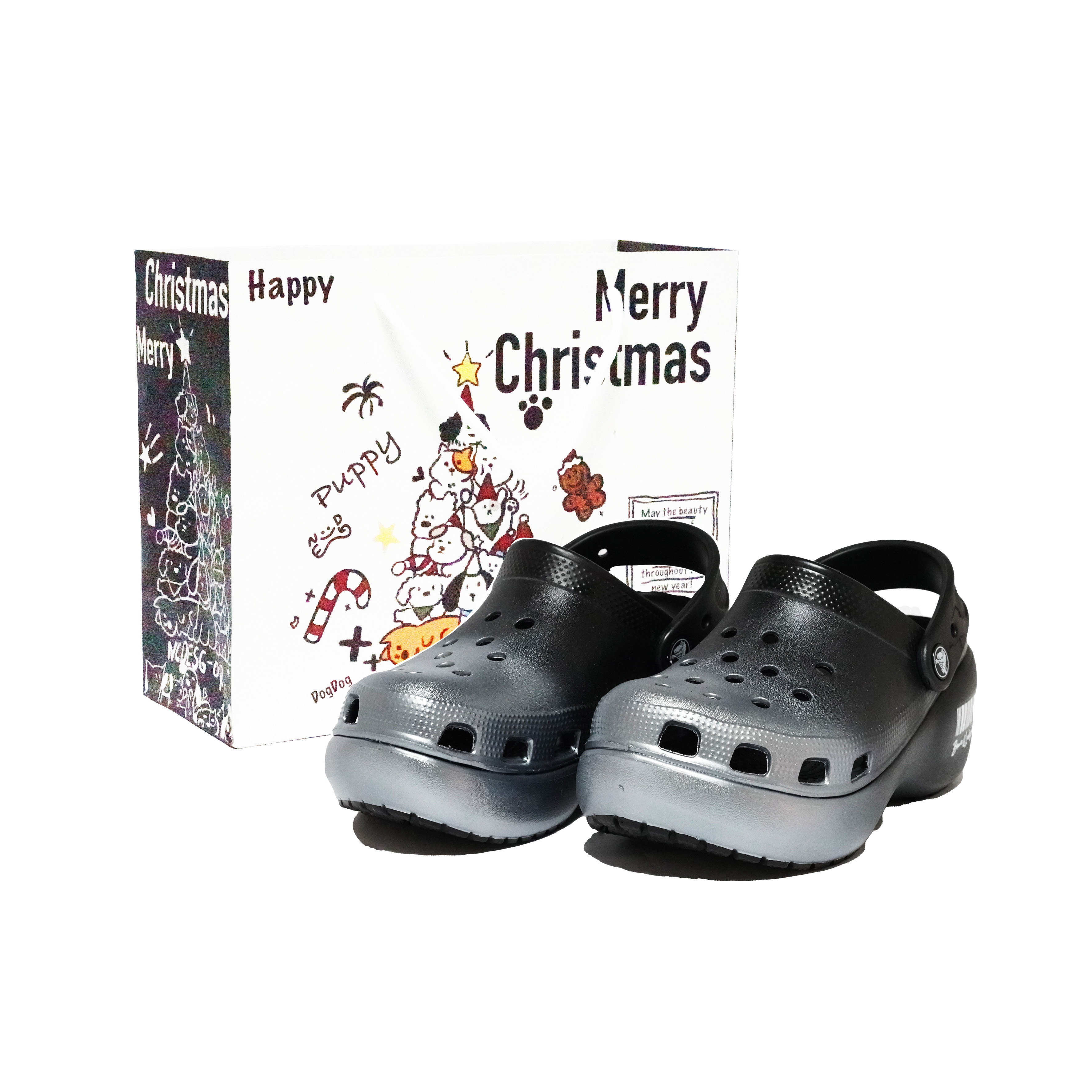Crocs Классические туфли-сабо на платформе унисекс серебристо-черные