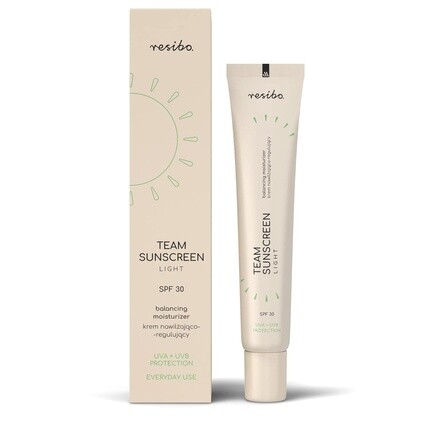 

Натуральный балансирующий крем для лица Team Sunscreen Light SPF 30 увлажняющий крем тонирующий солнцезащитный крем для лица солнцезащитный крем 40 мл Resibo