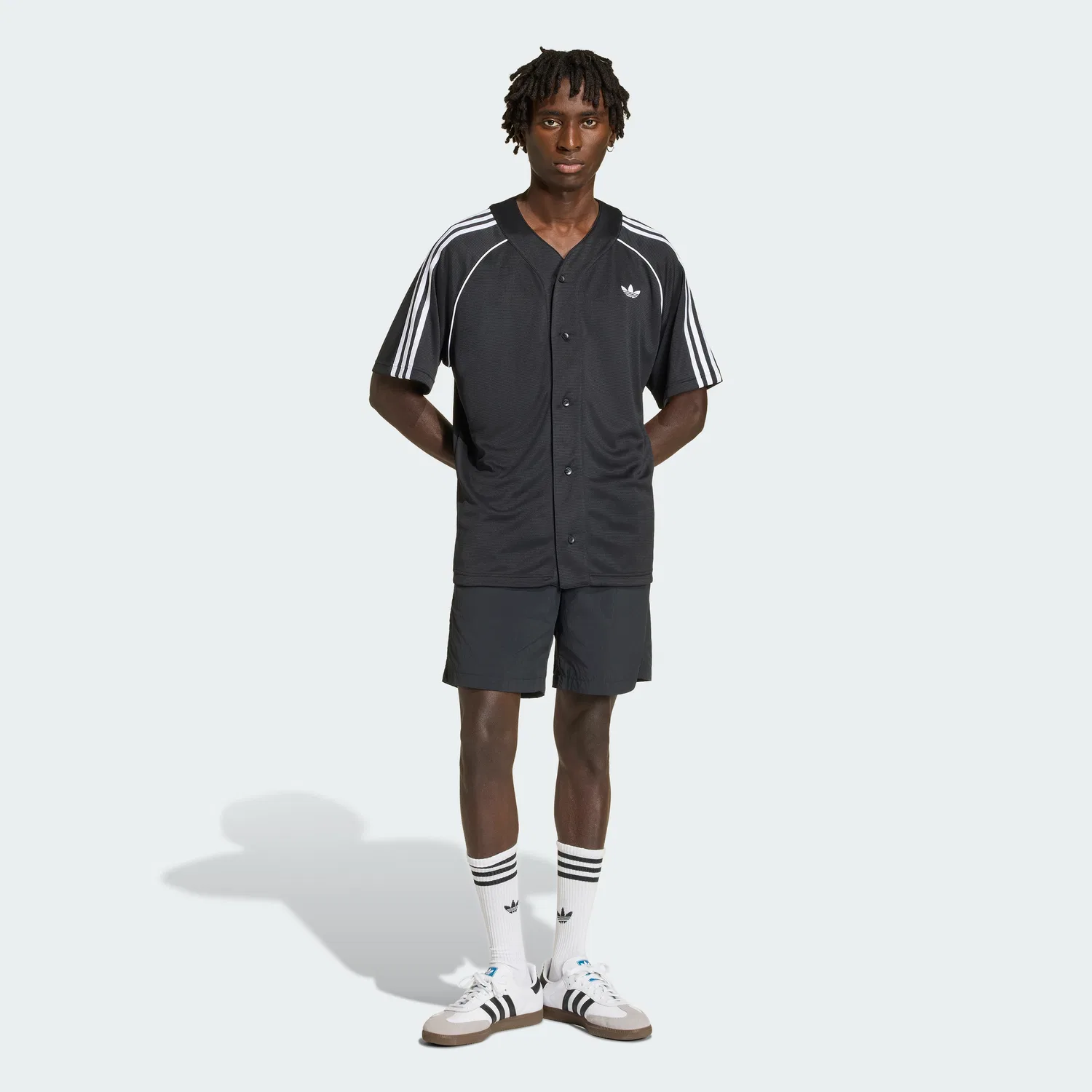 Мужская бейсбольная майка Adicolor чёрно-белая от Adidas — фото 3