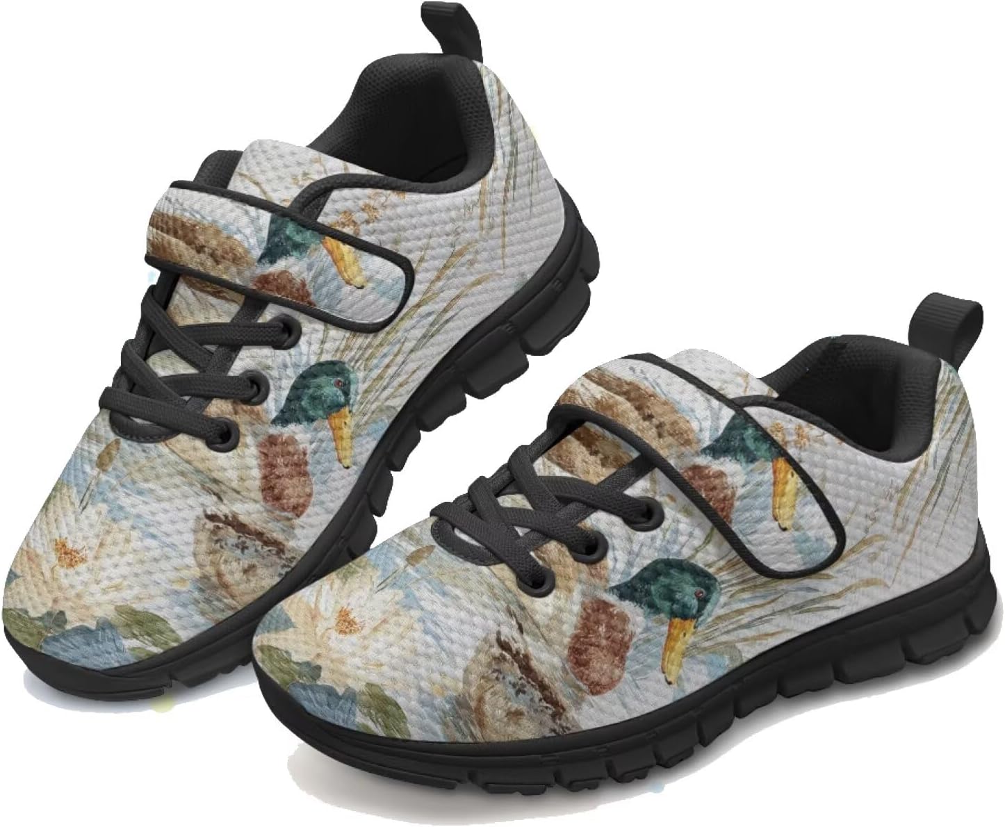 

Кроссовки-тракторы для мальчиков, беговые кроссовки с машинками, легкие спортивные теннисные кроссовки для маленьких детей Pointodoor, Mallard Duck Floral