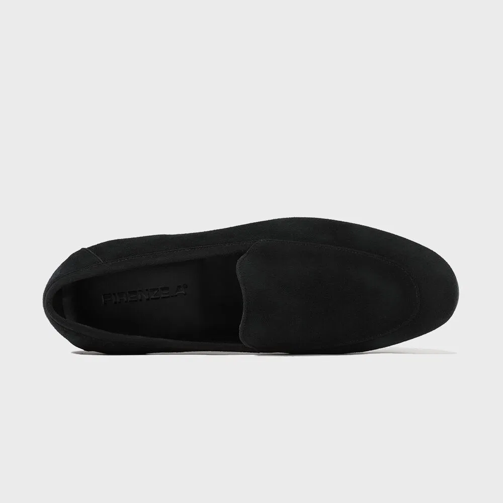 Мужские чёрные замшевые лоферы Minimal Round Toe от Firenze.A — фото 4