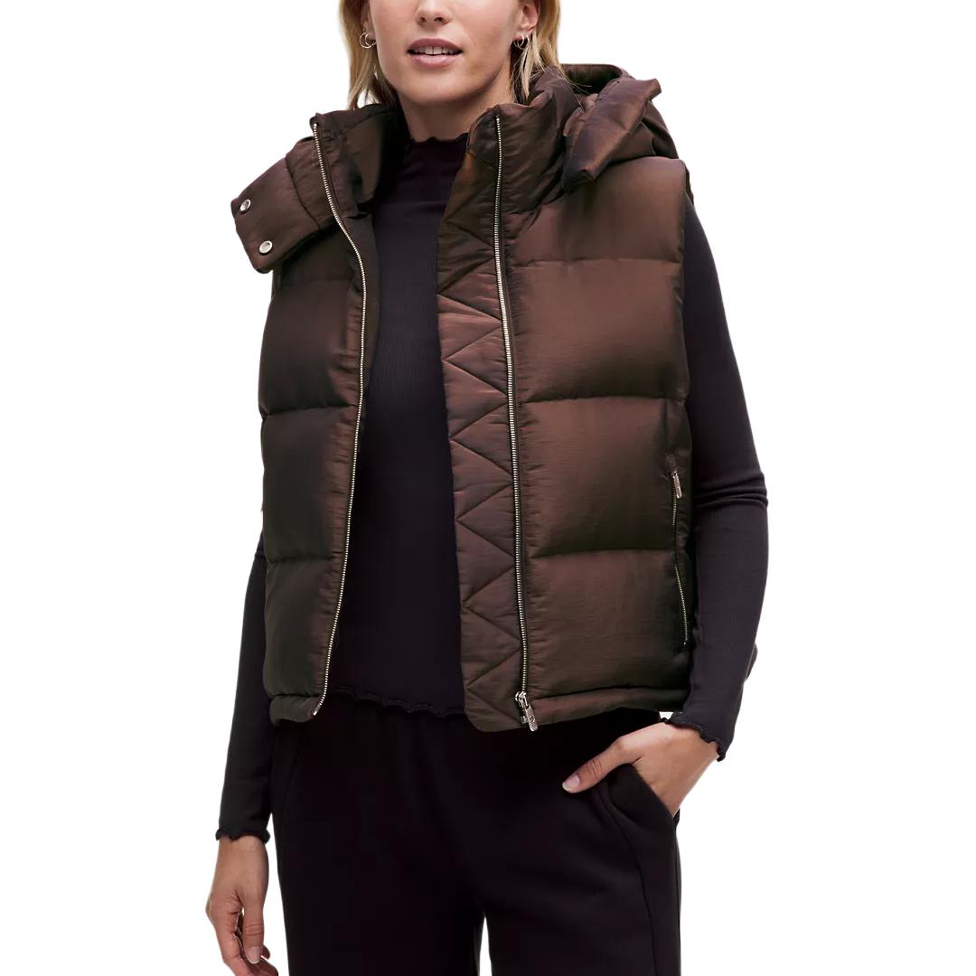 

Lululemon Женская утепленная короткая жилетка, Mixed Color Dark Coffee/Heathered Espresso
