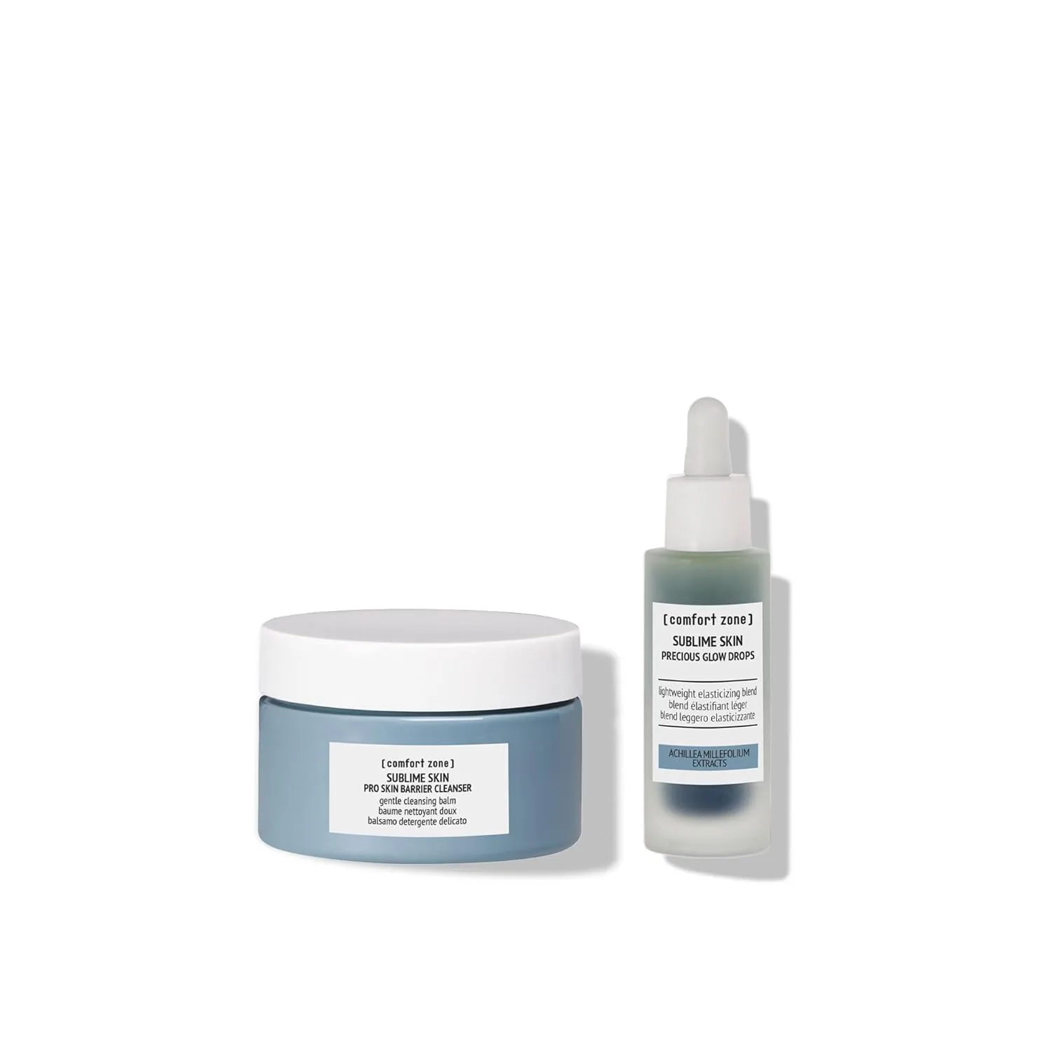 [ comfort zone ] Sublime Skin Anti-Aging Glow Boosting Duo: очищающее средство Pro Barrier (100 мл) и сыворотка Precious Glow Drops (30 мл)