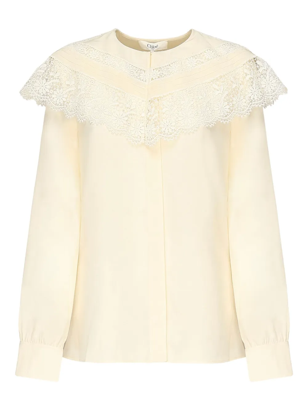 

Шелковая рубашка с кружевной отделкой CHLOÉ, нейтральный