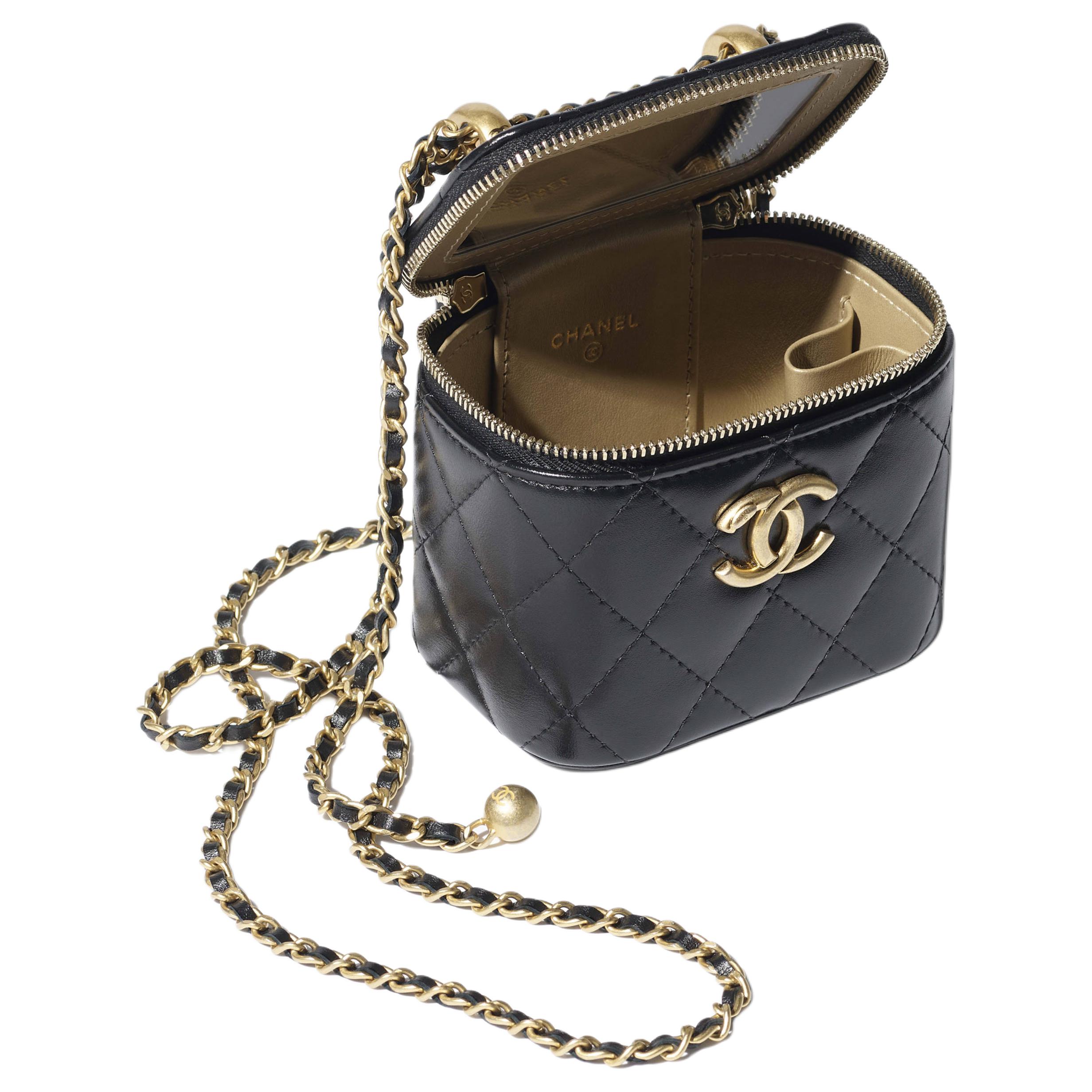 CHANEL Маленькая косметичка из телячьей кожи для женщин черная — фото 4