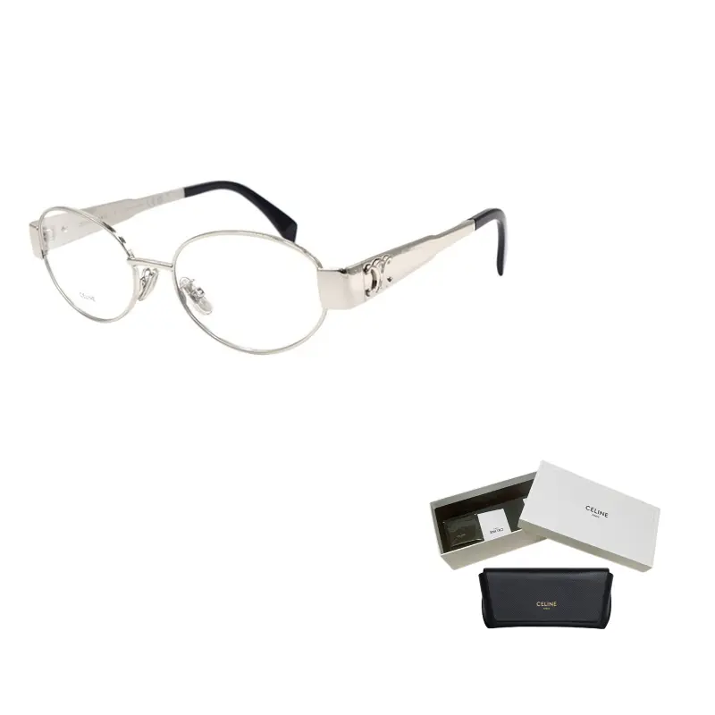 

CELINE Овальная оправа для очков женская серебристая, Silver