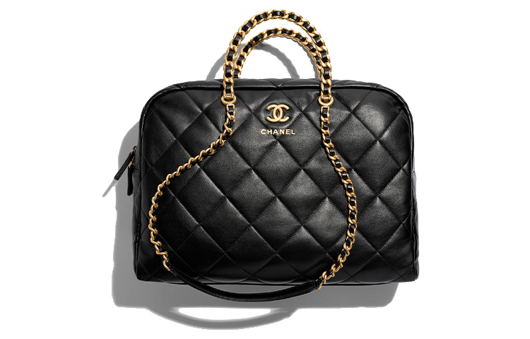

CHANEL Кожаная дорожная сумка для боулинга